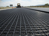 HEIGER fibreglass geogrid on road surface for enhanced stability and reinforcement in pavement applications