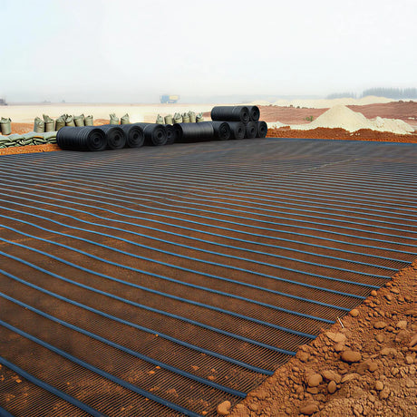 HEIGER HDPE Uniaxial Geogrid Installed on Construction Site for Soil Reinforcement