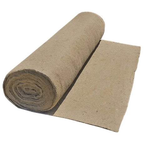 HEIGER natural brown jute matting roll partially unrolled for crafting or flooring use