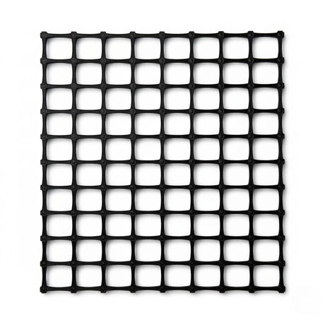 HEIGER PP biaxial geogrid in black designed for soil stabilization and reinforcement applications