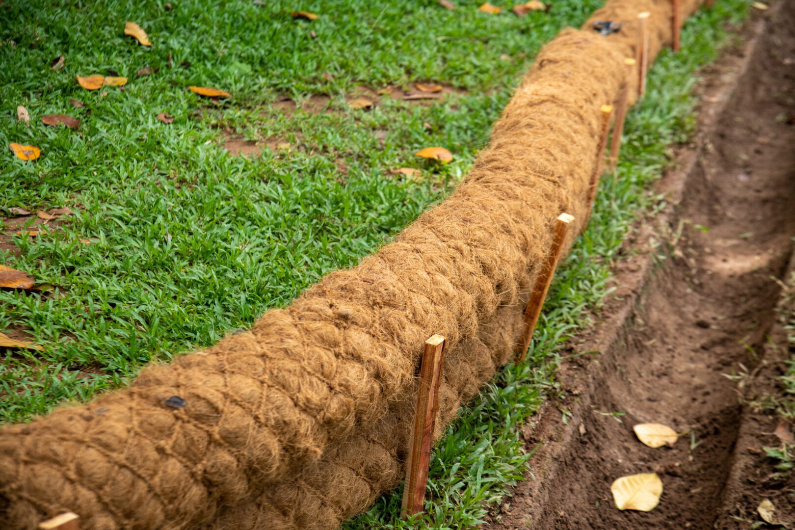 How to Choose the Right Size of Coir Logs for Your Project 3 Coir log fence